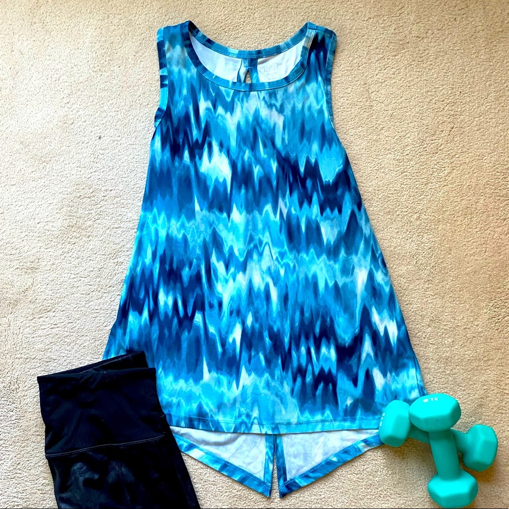 Old Navy Breathe On Blue Tie Dye Open Back Tank